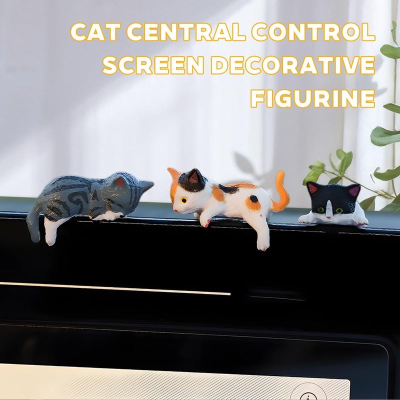 FALVFUN Cute Mini Car Cat Ornament, 5PCS Funny Vehicle Rear View Mirror & Dashboard Figurines Decoration, Automotive Interior Decor Accessories, Universal for SUV Sedan Truck - Image 3